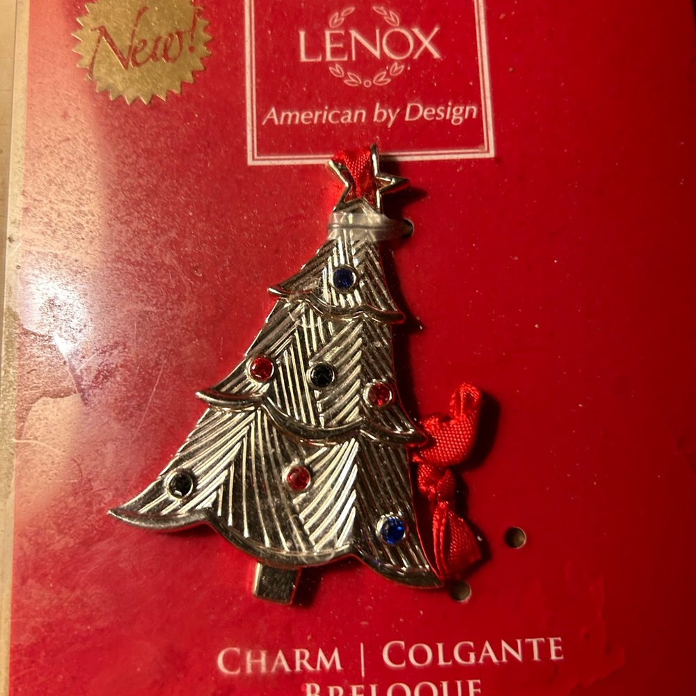Lenox silver Christmas tree ornament. New in package.
